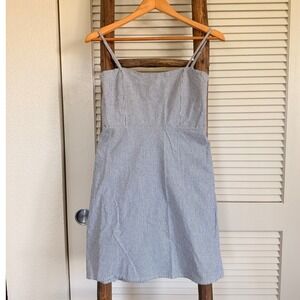 Brandy Melville Blue and White Striped Sleeveless Sundress Mini Dress